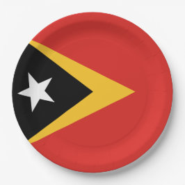 Prato De Papel Bandeira de Timor-Leste