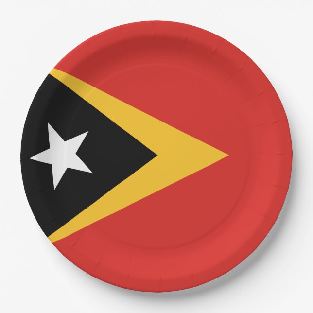 Prato De Papel Bandeira de Timor-Leste (Frente)