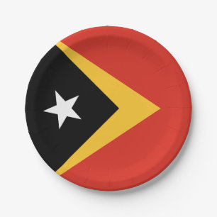 Prato De Papel Bandeira de Timor Leste