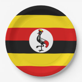 Prato De Papel Bandeira de Uganda (Uganda)