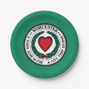Prato De Papel Bandeira de Worcester, Massachusetts