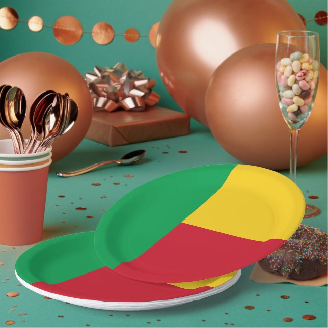 Prato De Papel Bandeira do Benim (Múltiplo)