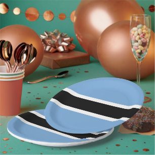 Prato De Papel Bandeira do Botsuana