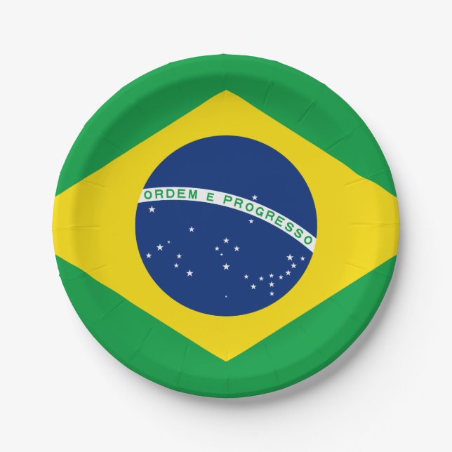 Prato De Papel Bandeira do Brasil (Frente)