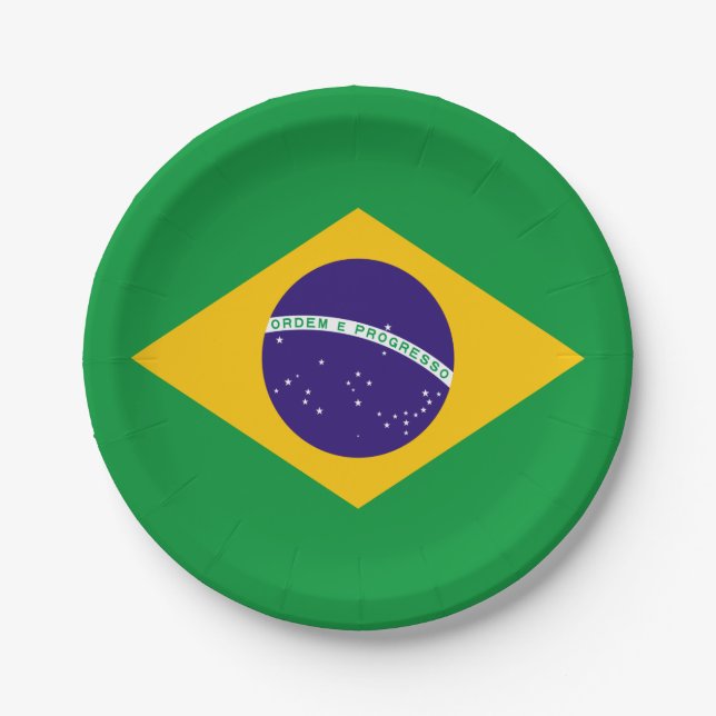 Prato De Papel Bandeira do Brasil (Frente)