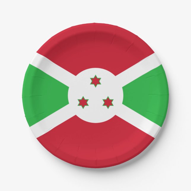 Prato De Papel Bandeira do Burundi (Frente)