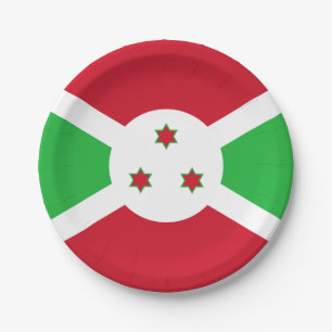 Prato De Papel Bandeira do Burundi Patriótico