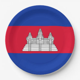 Prato De Papel Bandeira do Camboja