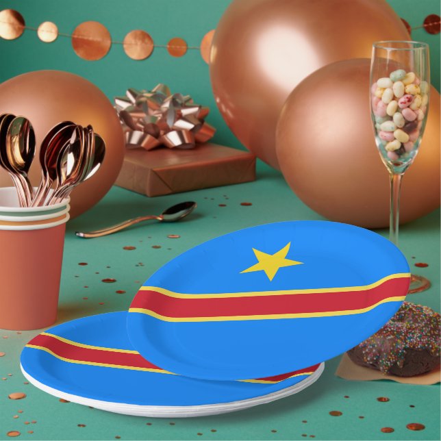 Prato De Papel Bandeira do Congo (Múltiplo)