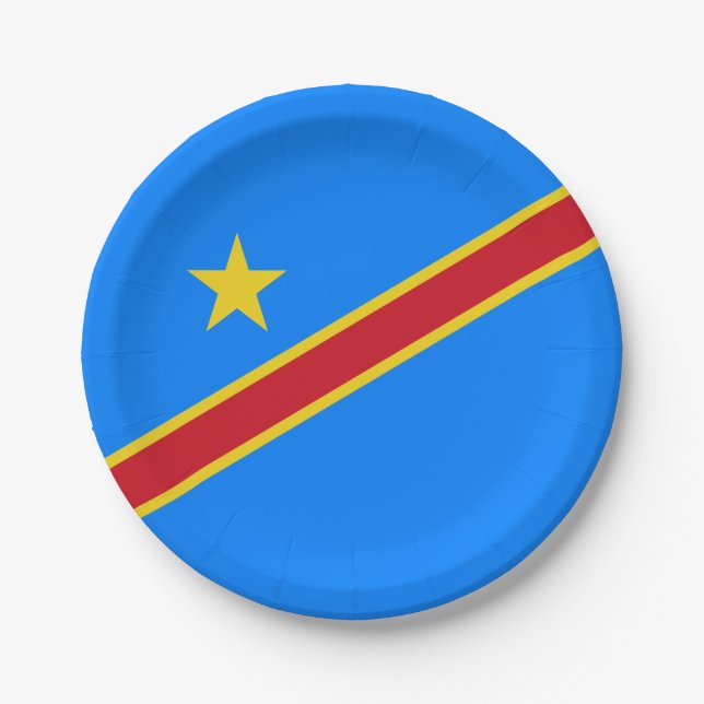 Prato De Papel Bandeira do Congo Quinxassa (Frente)