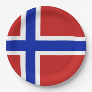 Prato De Papel Bandeira do escandinavo de Noruega