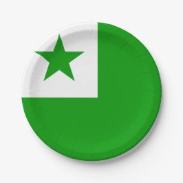 Prato De Papel Bandeira do Esperanto