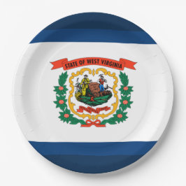 Prato De Papel Bandeira do Estado da Virgínia Ocidental