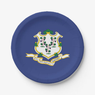 Prato De Papel Bandeira do Estado de Connecticut