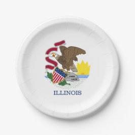 Prato De Papel Bandeira do Estado de Illinois