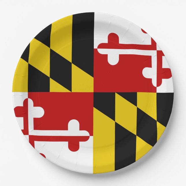 Prato De Papel Bandeira do Estado de Maryland (Frente)