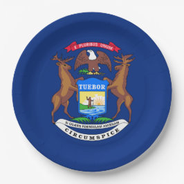 Prato De Papel Bandeira do Estado de Michigan