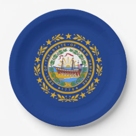 Prato De Papel Bandeira do Estado de New Hampshire