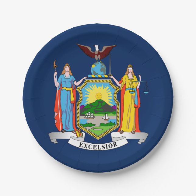 Prato De Papel Bandeira do Estado de Nova Iorque (Frente)