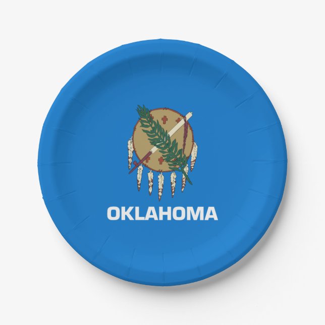 Prato De Papel Bandeira do Estado de Oklahoma (Frente)
