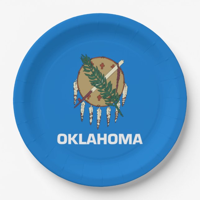 Prato De Papel Bandeira do Estado de Oklahoma (Frente)