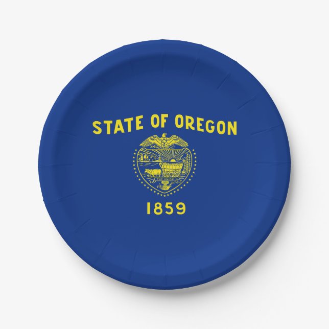 Prato De Papel Bandeira do Estado de Oregon (Frente)