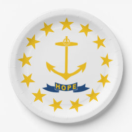 Prato De Papel Bandeira do Estado de Rhode Island