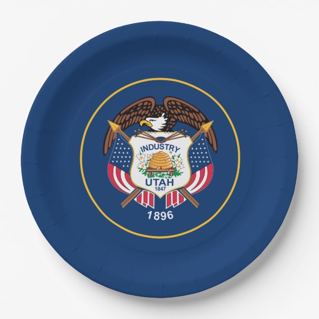 Prato De Papel Bandeira do Estado de Utah (Frente)