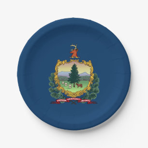 Prato De Papel Bandeira do Estado de Vermont