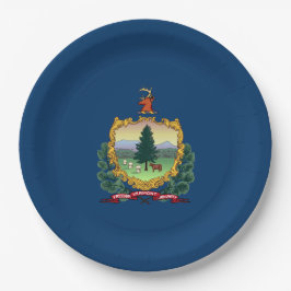 Prato De Papel Bandeira do Estado de Vermont