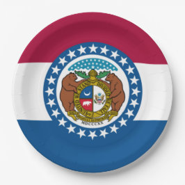 Prato De Papel Bandeira do Estado do Missouri