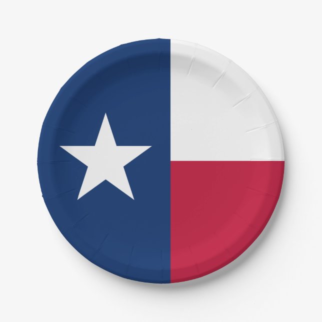 Prato De Papel Bandeira do Estado do Texas (Frente)