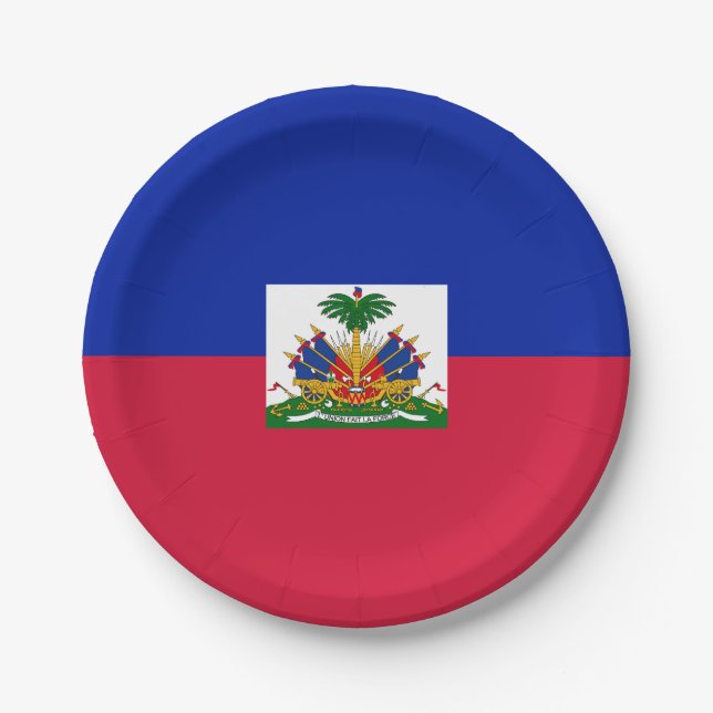Prato De Papel Bandeira do Haiti (Frente)