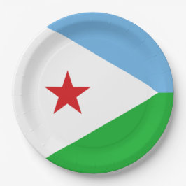 Prato De Papel Bandeira do Jibuti (nação africana)