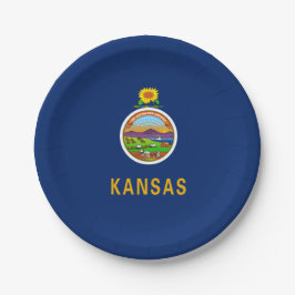 Prato De Papel Bandeira do Kansas