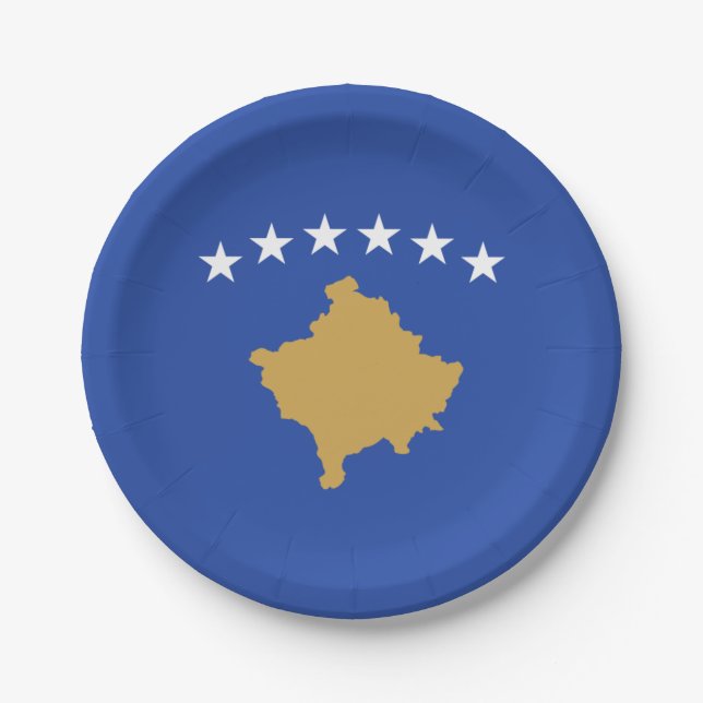 Prato De Papel Bandeira do Kosovo (Frente)