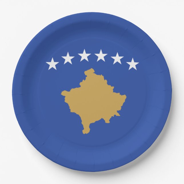 Prato De Papel Bandeira do Kosovo (Frente)