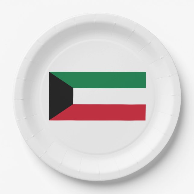 Prato De Papel Bandeira do Kuwait (Frente)
