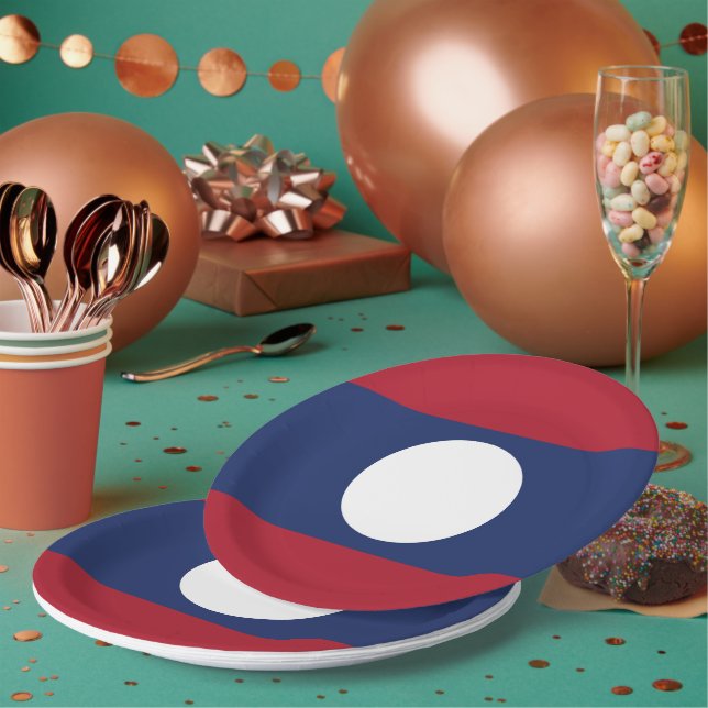 Prato De Papel Bandeira do Laos (Múltiplo)