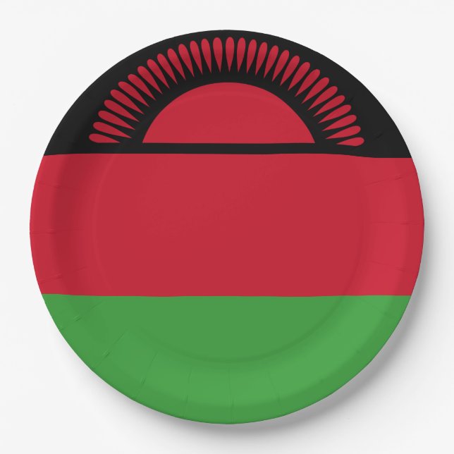 Prato De Papel Bandeira do Malawi (Frente)