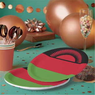 Prato De Papel Bandeira do Malawi