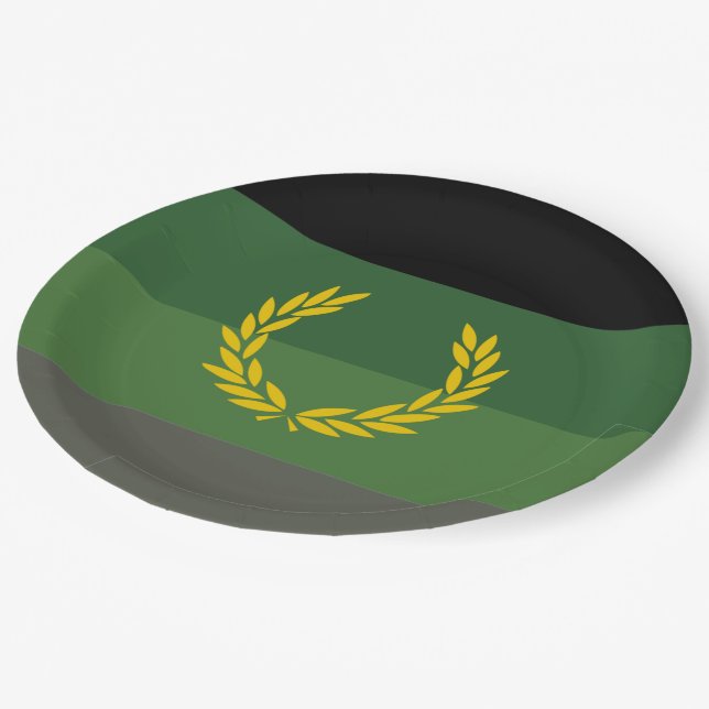 Prato De Papel Bandeira do Orgulho do Uniforme Militar (Inclinado)