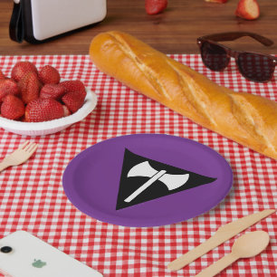 Prato De Papel bandeira do orgulho lésbico SlipperyJoe feminista