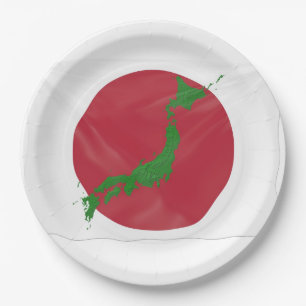 Prato De Papel bandeira do país japonês
