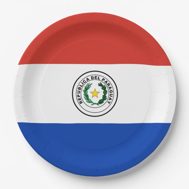 Prato De Papel Bandeira do Paraguai (Frente)