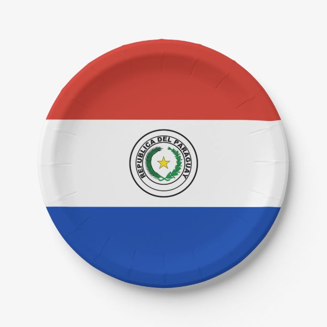 Prato De Papel Bandeira do Paraguai (Paraguai) (Frente)