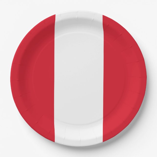 Prato De Papel Bandeira do Peru (Bandeira Peruana) (Frente)