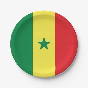 Prato De Papel Bandeira do Senegal