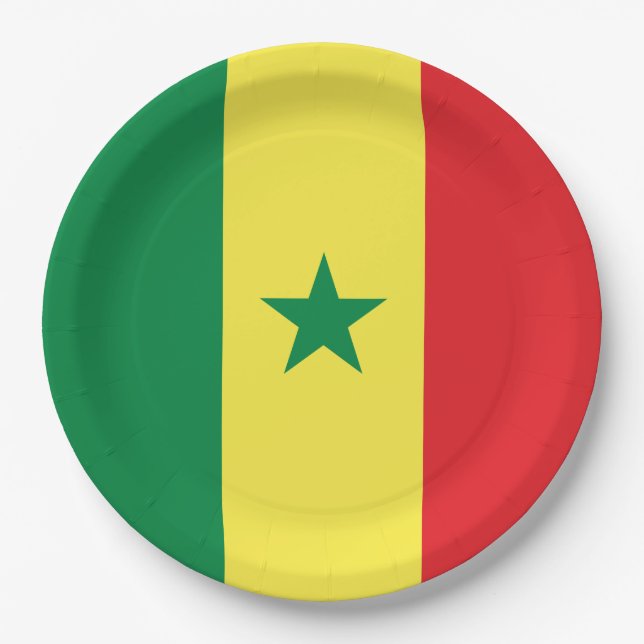 Prato De Papel Bandeira do Senegal (Frente)