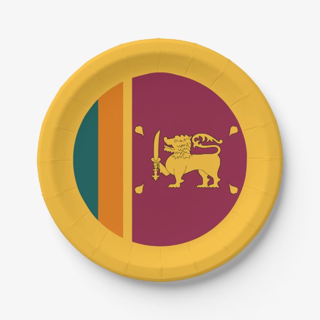 Prato De Papel Bandeira do Sri Lanka (Frente)